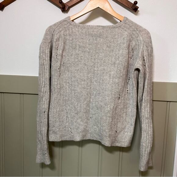 Nili Lotan Gray Cashmere Baxter Distressed Sweater Size XS - Picture 9 of 10